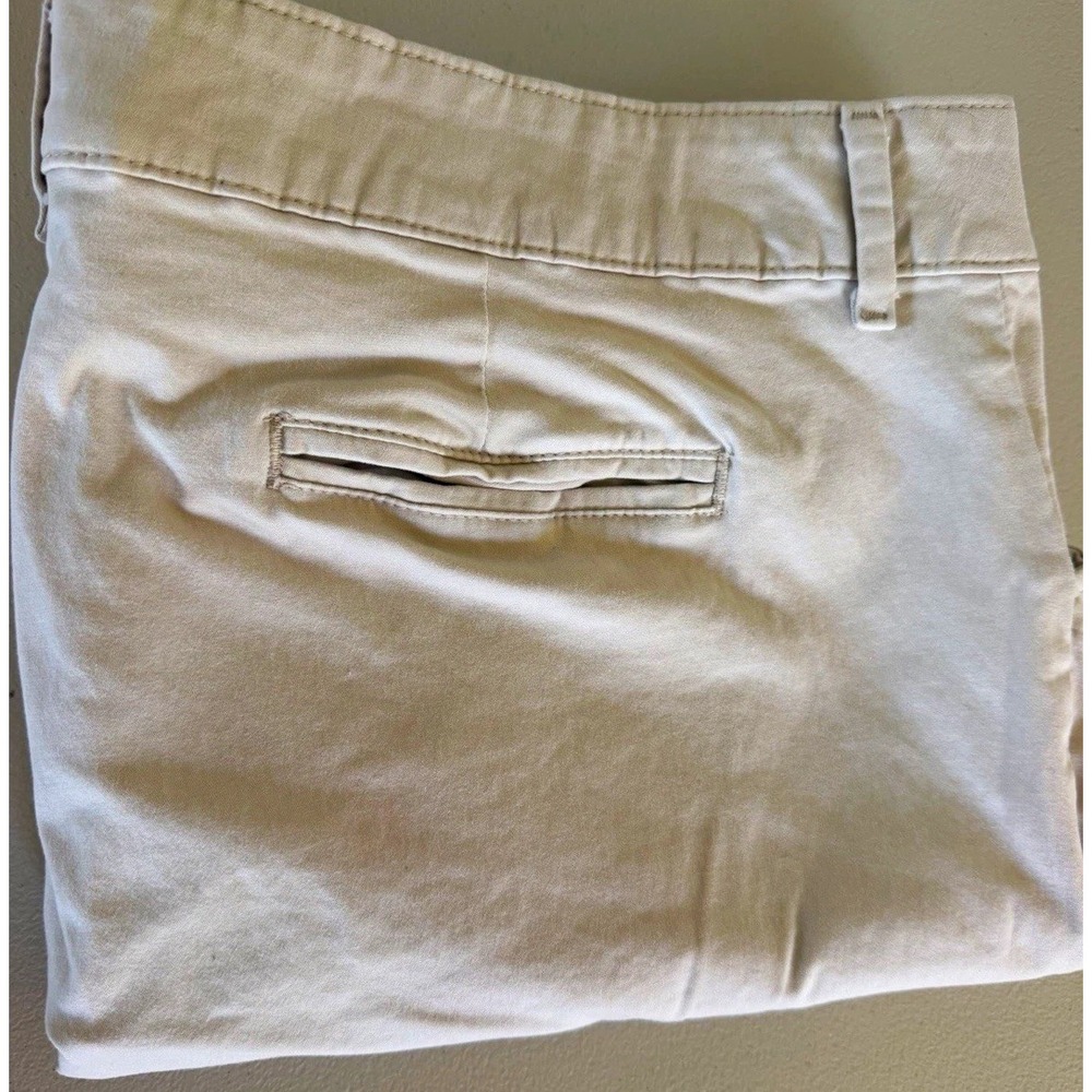 Lee Women's Beige Solid Twill Pants Relaxed Straight Mid Rise Stretch 20W 40x26